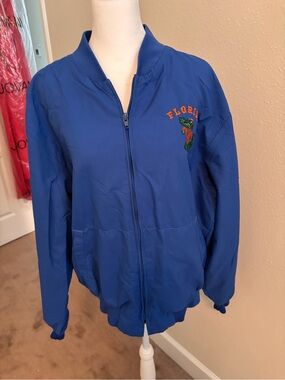 Blue Florida Embroidered Bomber Jacket